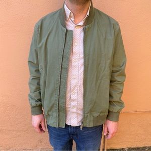 Men’s BOMBER Jacket Army Green Size Large